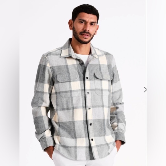 BLAQ Plaid Overshirt Jacket (Shacket) Wool Alpaca Blend Flannel Relaxed Mens XXL - Picture 3 of 11